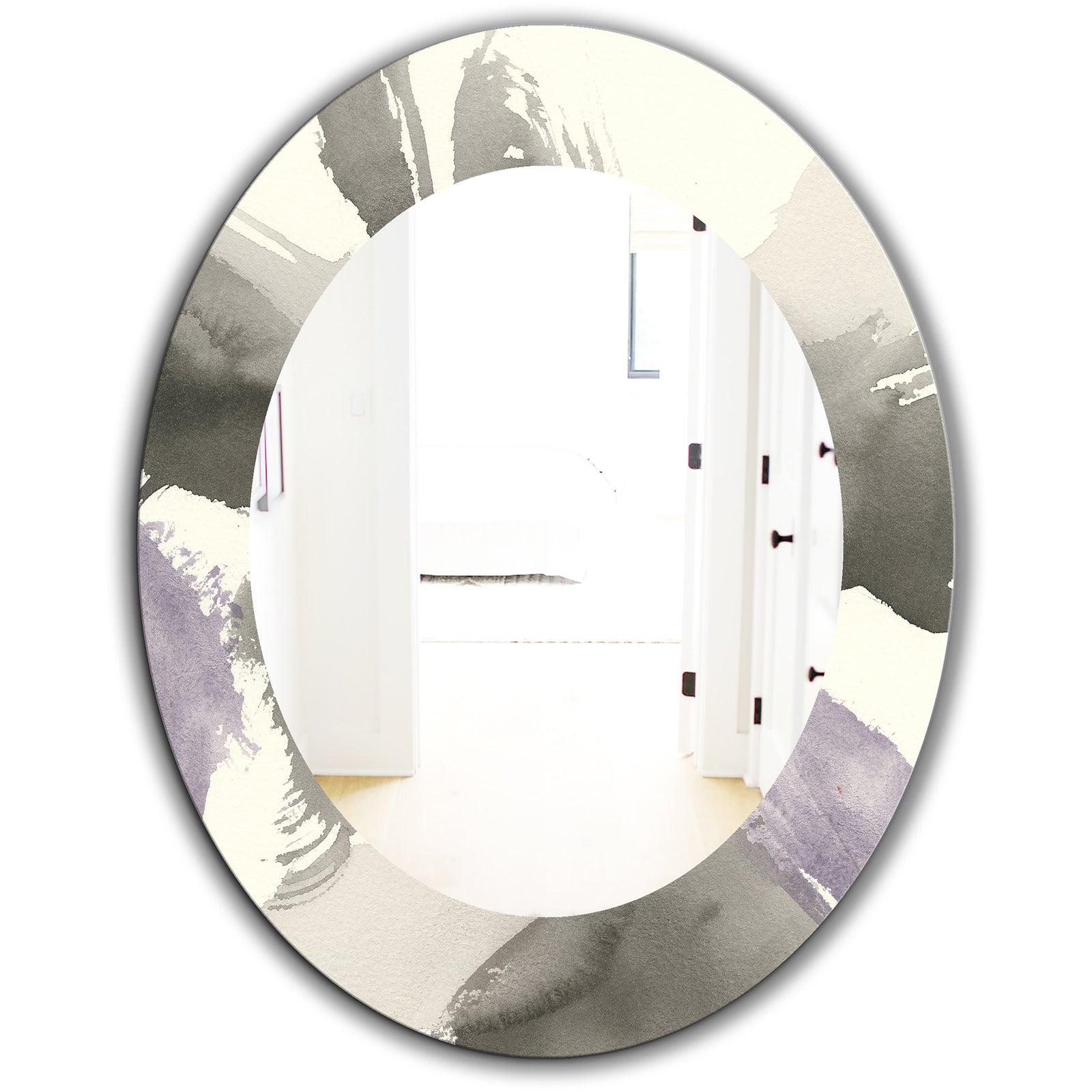 Minimal Geometric Gesture IV - Modern Mirror - Oval or Round Wall Mirror