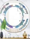Watercolor Geometrical Circles II - Modern Round or Oval Wall Mirror - Space
