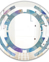 Watercolor Geometrical Circles II - Modern Round or Oval Wall Mirror - Space