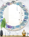 Watercolor Geometrical Circles II - Modern Round or Oval Wall Mirror - Leaves