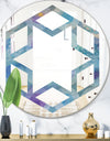 Watercolor Geometrical Circles II - Modern Round or Oval Wall Mirror - Hexagon Star