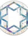 Watercolor Geometrical Circles II - Modern Round or Oval Wall Mirror - Hexagon Star