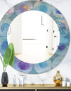 Watercolor Geometrical Circles II - Mid-Century Mirror - Oval or Round Wall Mirror