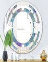Watercolor Geometrical Circles II - Modern Round or Oval Wall Mirror - Space