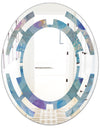 Watercolor Geometrical Circles II - Modern Round or Oval Wall Mirror - Space