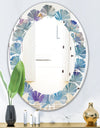 Watercolor Geometrical Circles II - Modern Round or Oval Wall Mirror - Leaves