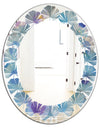 Watercolor Geometrical Circles II - Modern Round or Oval Wall Mirror - Leaves