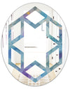 Watercolor Geometrical Circles II - Modern Round or Oval Wall Mirror - Hexagon Star