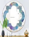 Watercolor Geometrical Circles II - Modern Round or Oval Wall Mirror - Quatrefoil