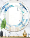 Blue Silver Spring I - Modern Round or Oval Wall Mirror - Space