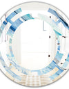Blue Silver Spring I - Modern Round or Oval Wall Mirror - Space
