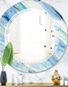 Blue Silver Spring I - Modern Round or Oval Wall Mirror - Triple C