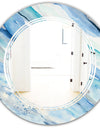 Blue Silver Spring I - Modern Round or Oval Wall Mirror - Triple C