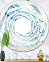 Blue Silver Spring I - Modern Round or Oval Wall Mirror - Whirl