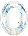 Blue Silver Spring I - Modern Round or Oval Wall Mirror - Space