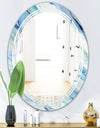 Blue Silver Spring I - Modern Round or Oval Wall Mirror - Triple C