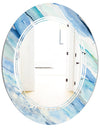 Blue Silver Spring I - Modern Round or Oval Wall Mirror - Triple C