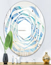 Blue Silver Spring I - Modern Round or Oval Wall Mirror - Whirl