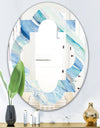 Blue Silver Spring I - Modern Round or Oval Wall Mirror - Quatrefoil