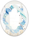 Blue Silver Spring I - Modern Round or Oval Wall Mirror - Quatrefoil