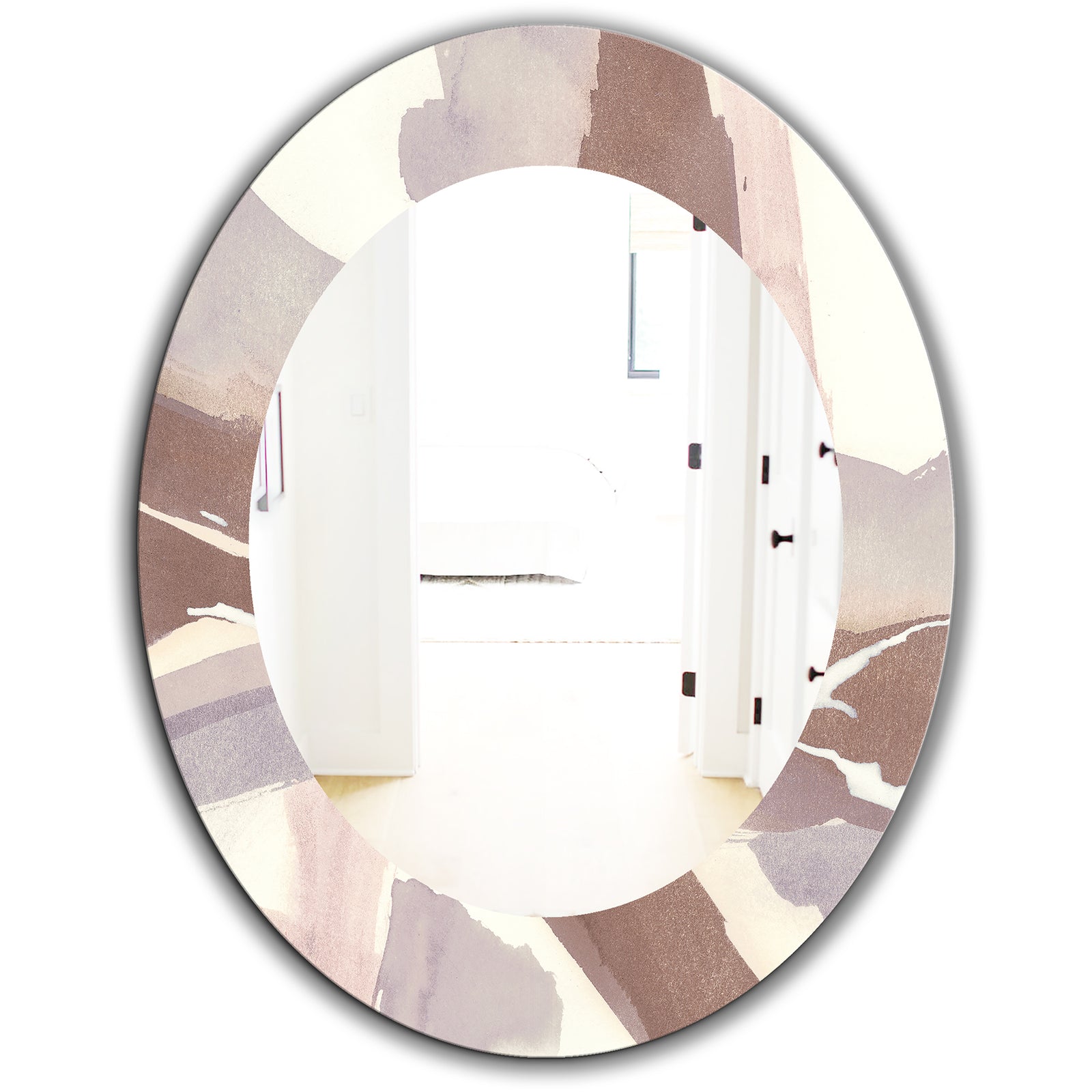 White and Placid I Blush - Traditional Mirror - Oval or Round Wall Mirror