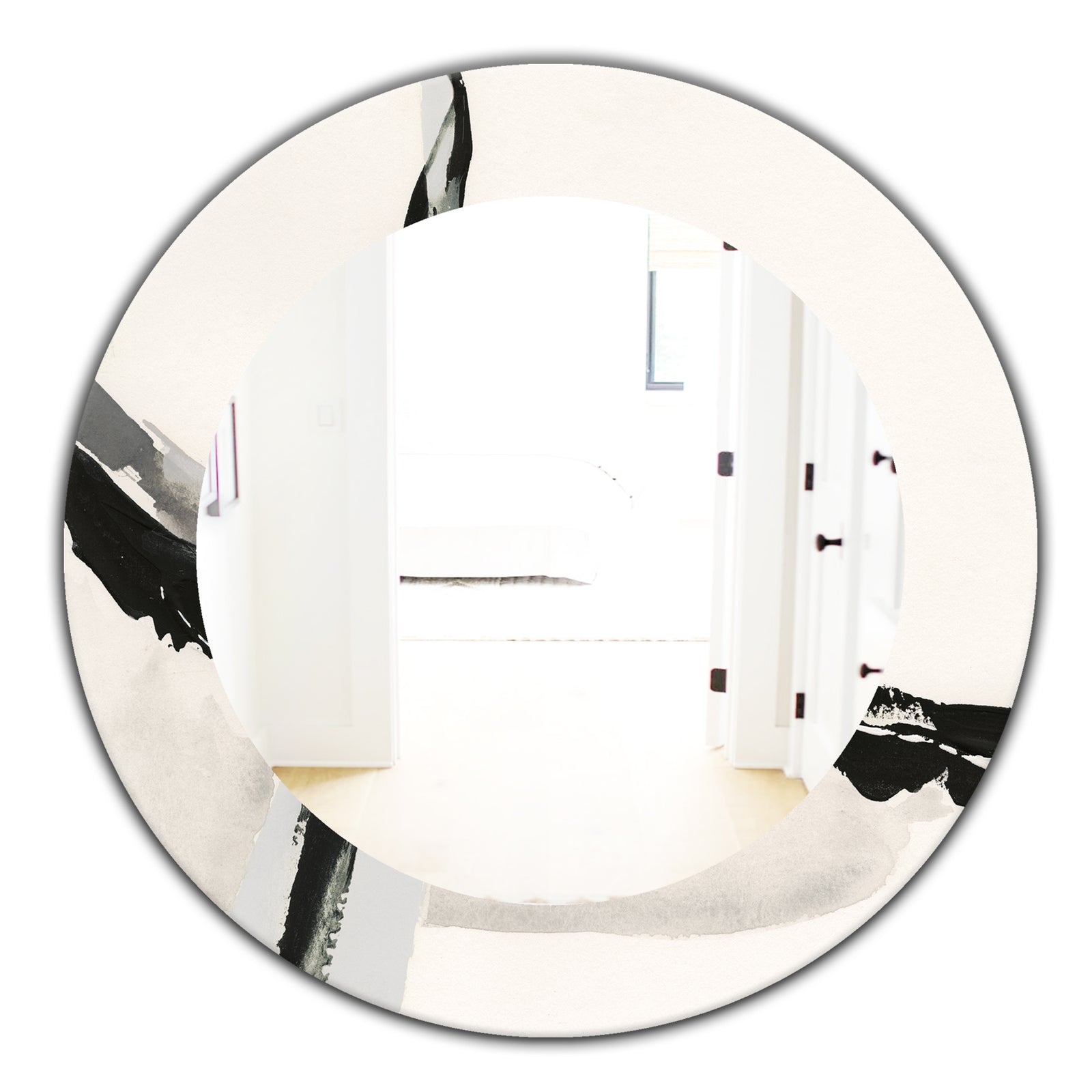 Abstract Neutral I - Modern Mirror - Oval or Round Wall Mirror
