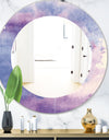 Watercolor Purple Haze II - Modern Mirror - Oval or Round Wall Mirror