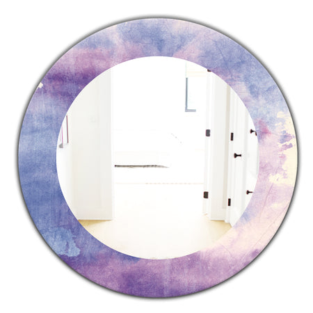 Watercolor Purple Haze II - Modern Mirror - Oval or Round Wall Mirror