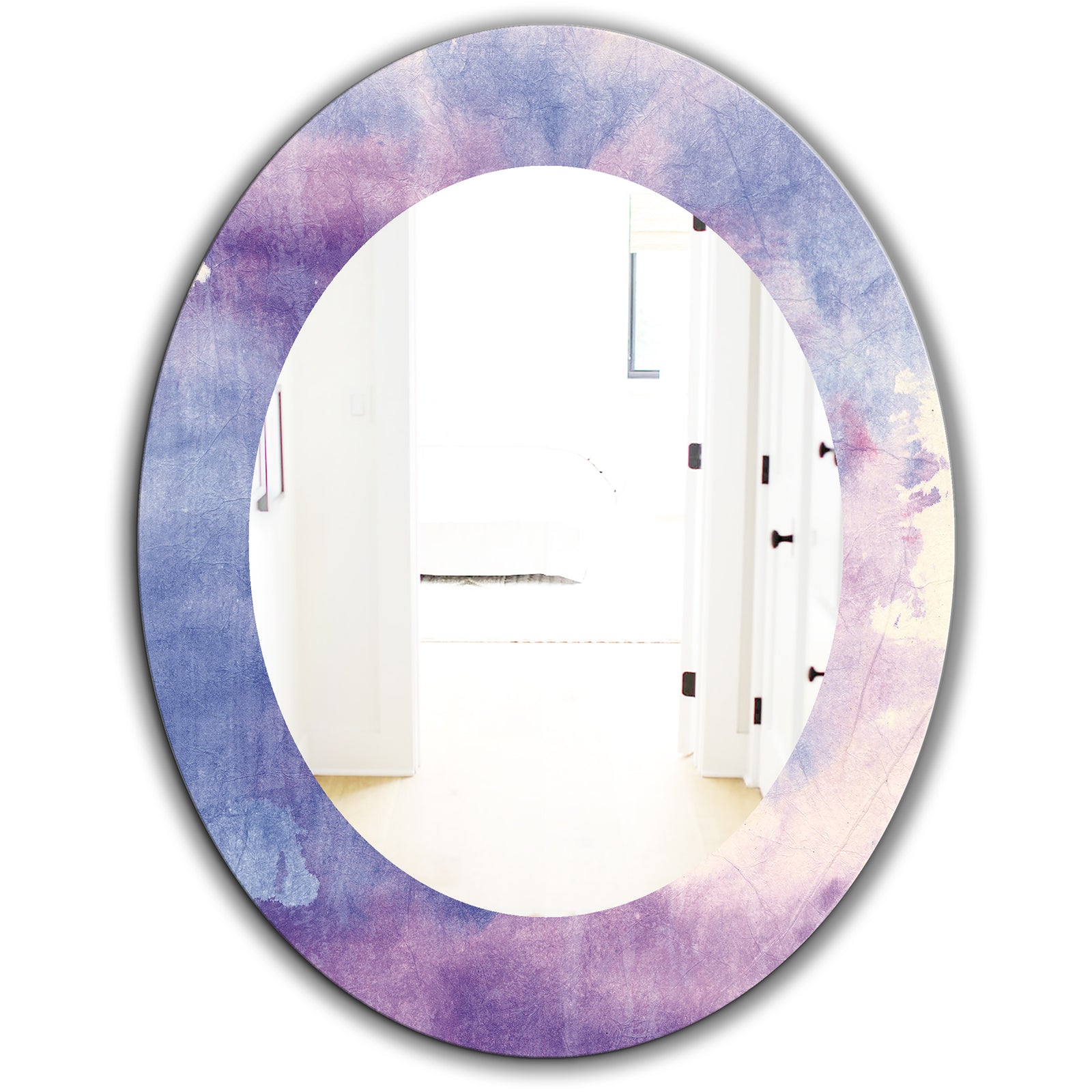 Watercolor Purple Haze II - Modern Mirror - Oval or Round Wall Mirror