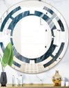 Splash Blue Indigo - Modern Round or Oval Wall Mirror - Space