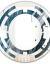 Splash Blue Indigo - Modern Round or Oval Wall Mirror - Space