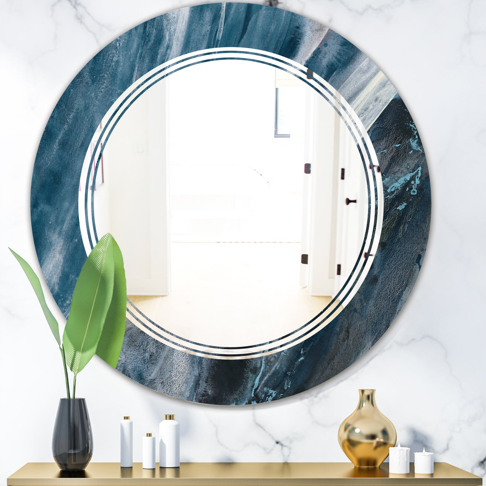 Porch Den 'Splash Blue Indigo - Wall Mirror
