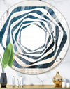Splash Blue Indigo - Modern Round or Oval Wall Mirror - Whirl