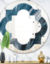 Splash Blue Indigo - Modern Round or Oval Wall Mirror - Quatrefoil