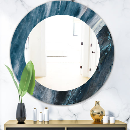 Porch & Den 'Splash Blue Indigo - Modern Mirror