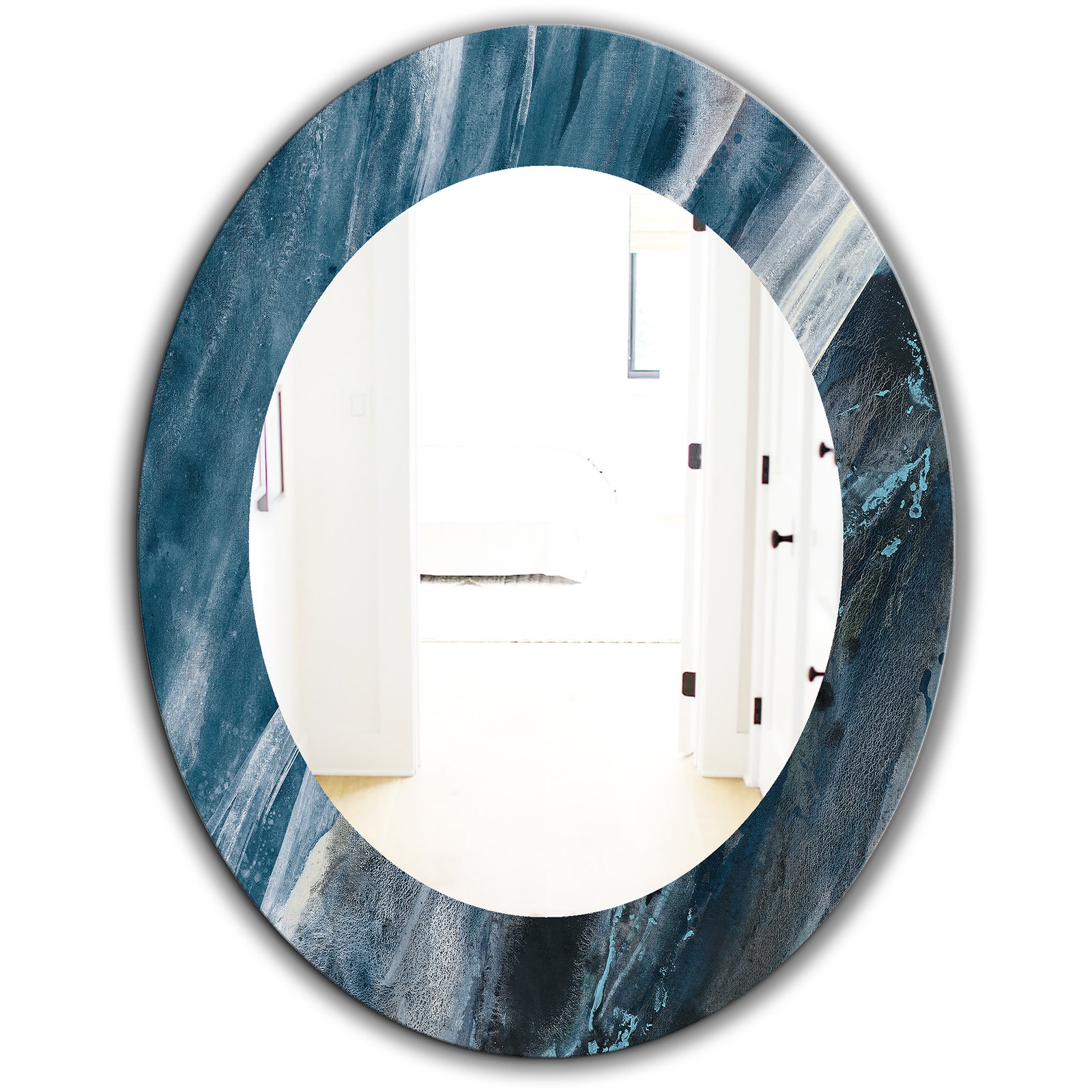 Porch & Den 'Splash Blue Indigo - Modern Mirror