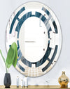 Splash Blue Indigo - Modern Round or Oval Wall Mirror - Space