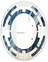 Splash Blue Indigo - Modern Round or Oval Wall Mirror - Space