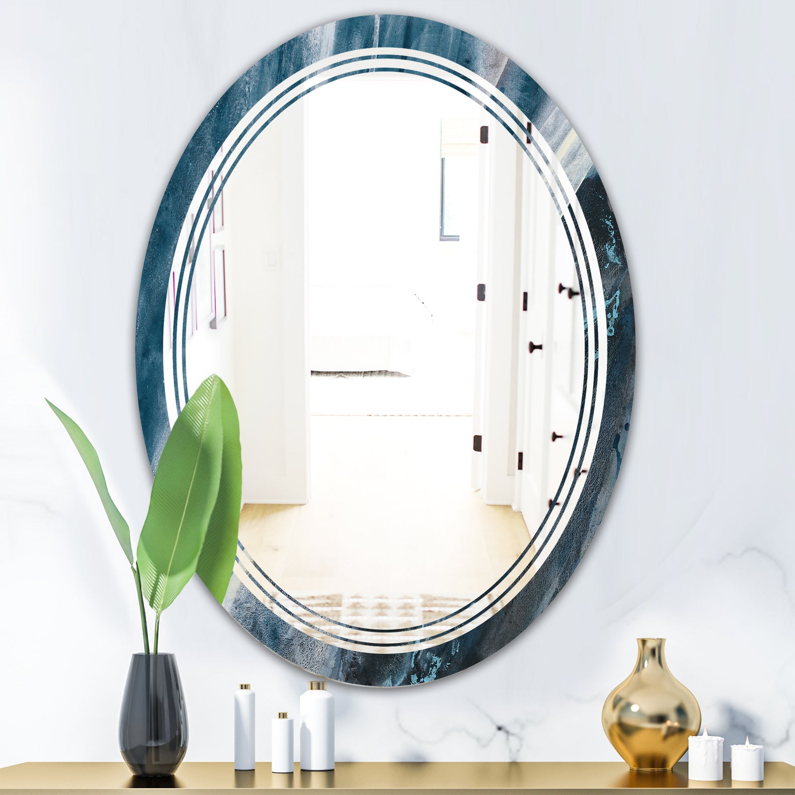 Porch Den 'Splash Blue Indigo - Wall Mirror