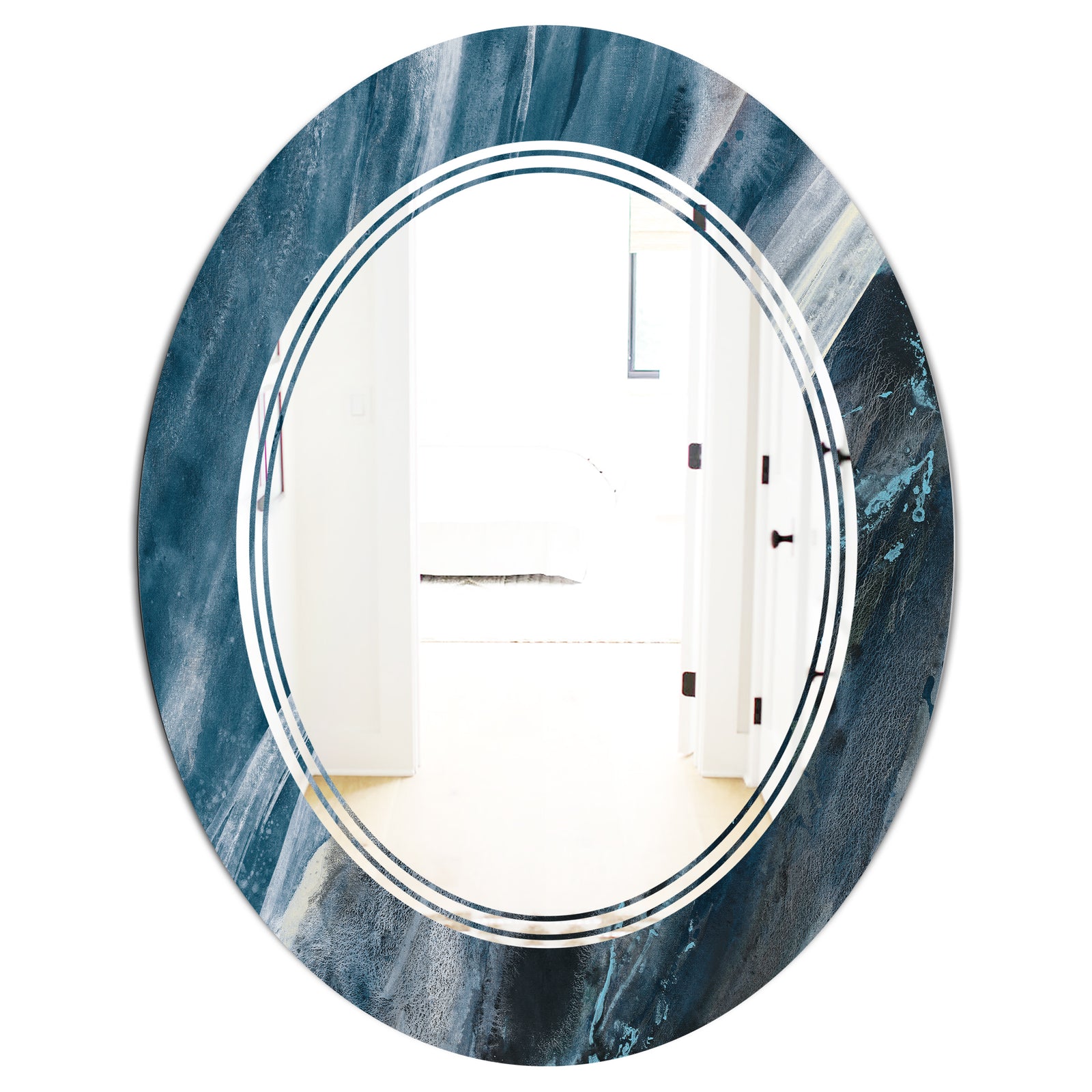 Porch Den 'Splash Blue Indigo - Wall Mirror