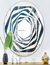 Splash Blue Indigo - Modern Round or Oval Wall Mirror - Whirl