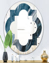 Splash Blue Indigo - Modern Round or Oval Wall Mirror - Quatrefoil