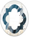 Splash Blue Indigo - Modern Round or Oval Wall Mirror - Quatrefoil