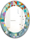 Modern Patchwork - Modern Mirror - Oval or Round Wall Mirror