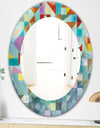 Modern Patchwork - Modern Mirror - Oval or Round Wall Mirror