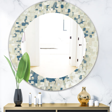 Porch & Den 'Geometric Blue Spots - Modern Mirror