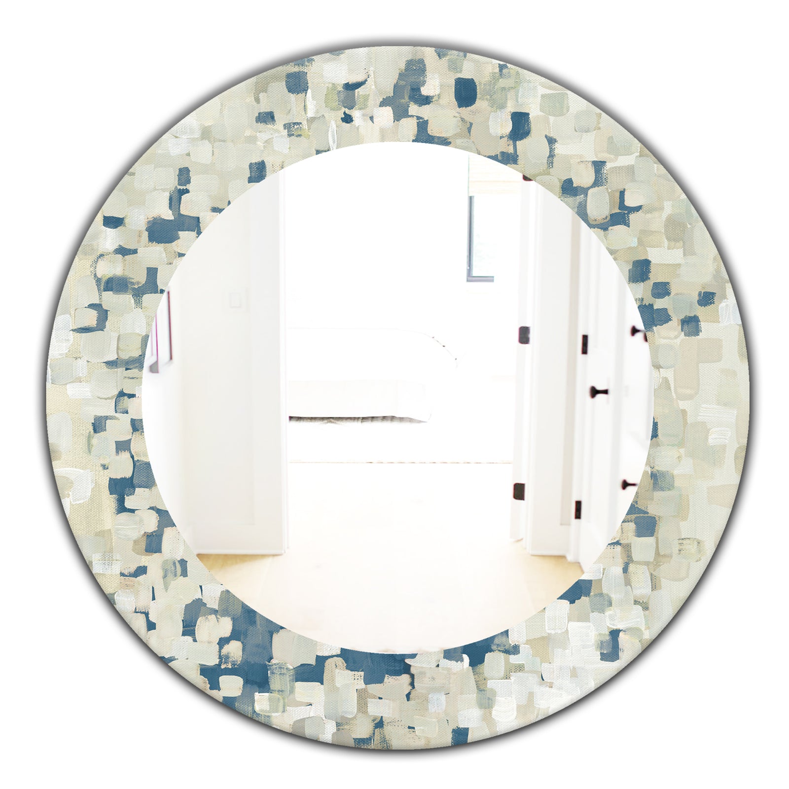 Porch & Den 'Geometric Blue Spots - Modern Mirror