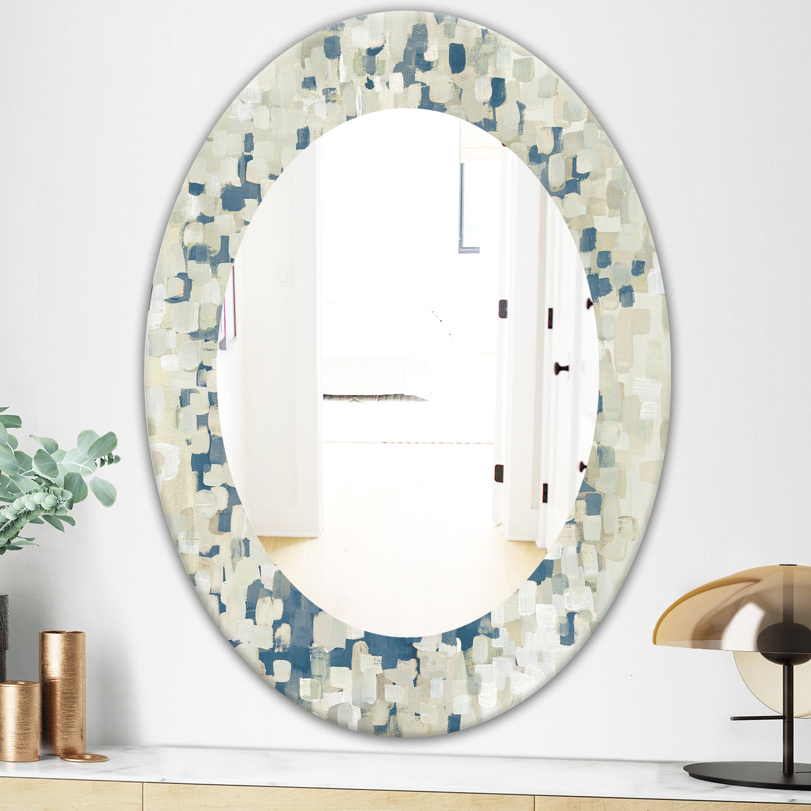 Porch & Den 'Geometric Blue Spots - Modern Mirror