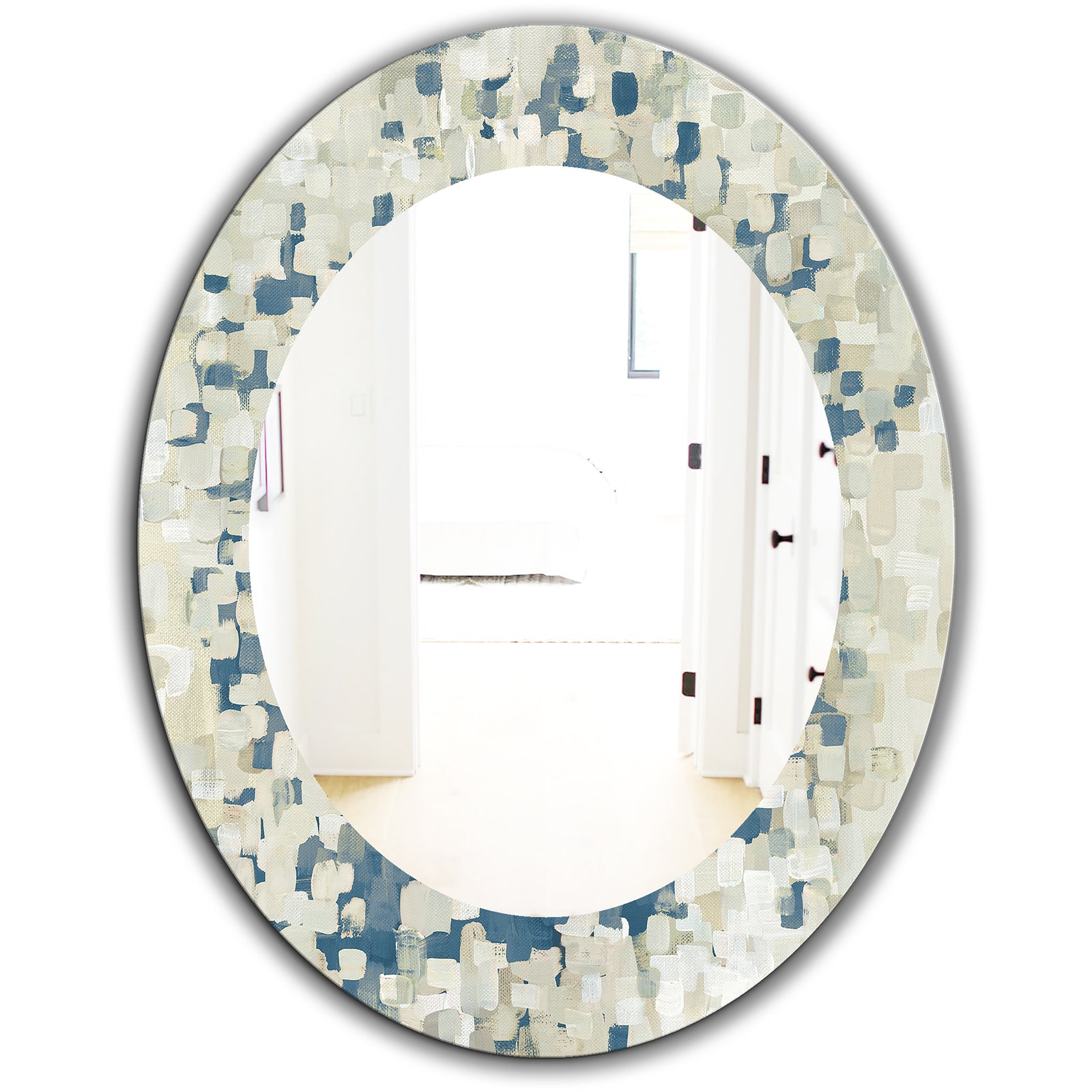 Porch & Den 'Geometric Blue Spots - Modern Mirror