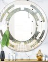 Glam Rain Abstract III - Modern Round or Oval Wall Mirror - Space